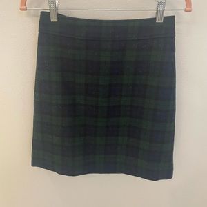 J CREW Buffalo plaid green skirt